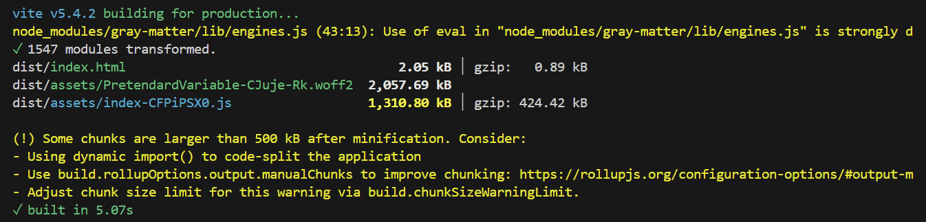 Build Before Code Splitting